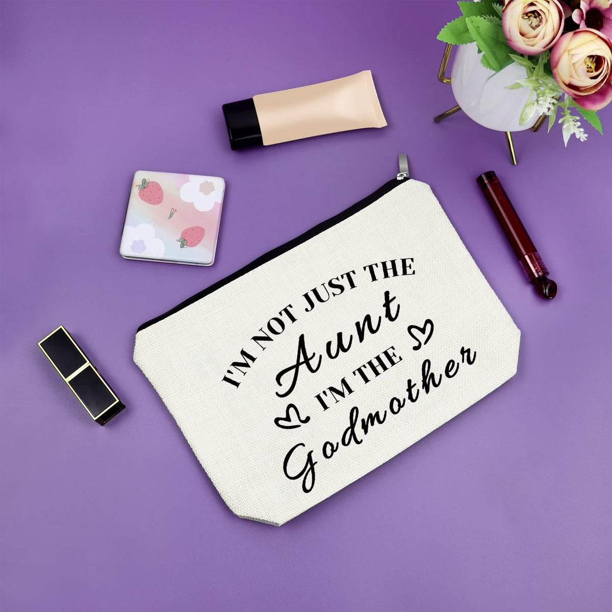 Godmother Gifts Makeup Bag for Godchild Baptism Christmas Mother's Day