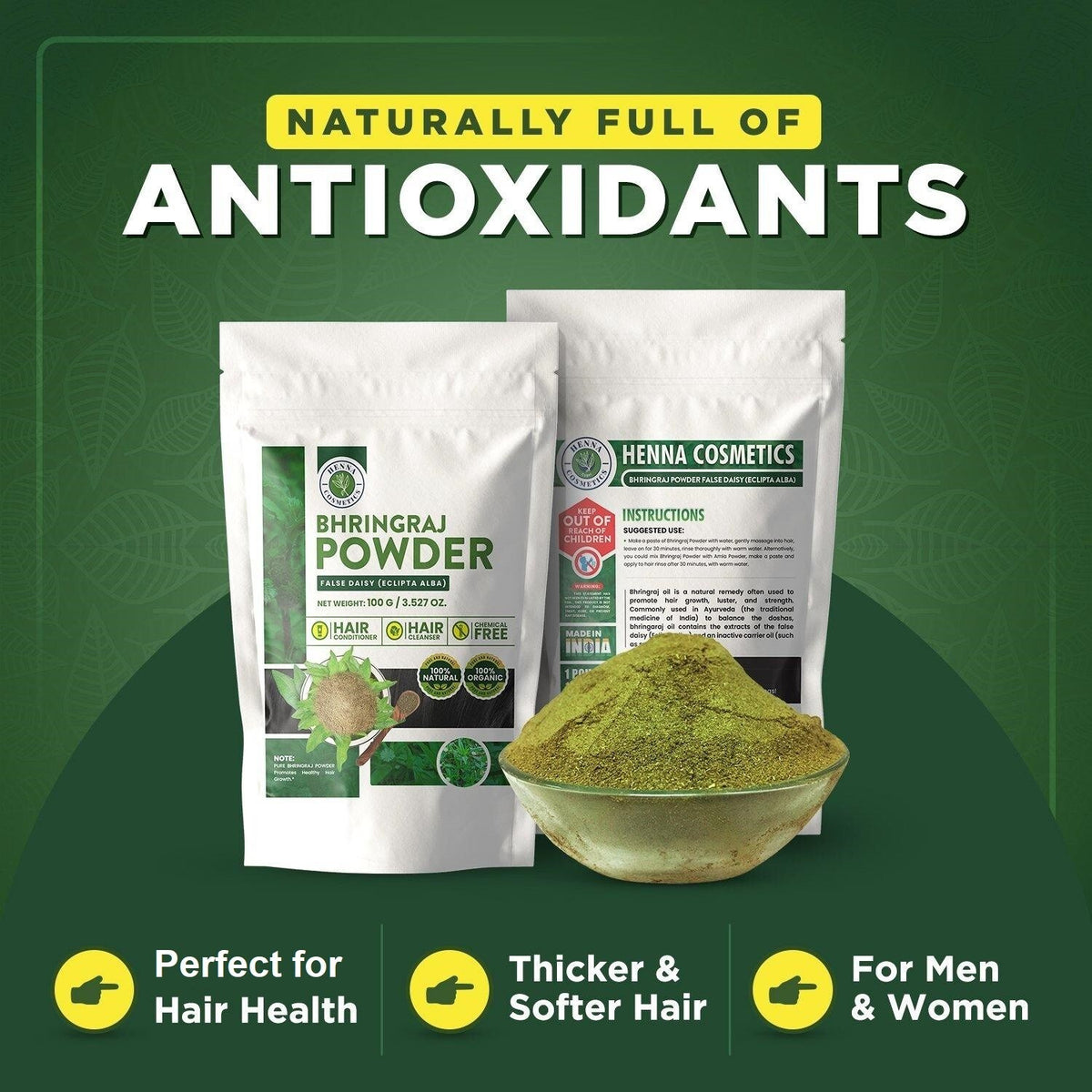 Bhringraj Powder for Hair Growth & Scalp Treatment 100g