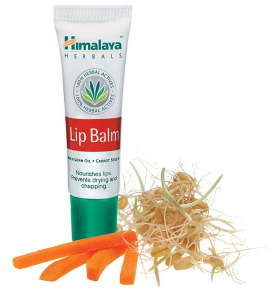 Himalaya Herbal Lip Balm Set - Wheat Germ & Carrot Seed Oil, 10g, 3 Pack