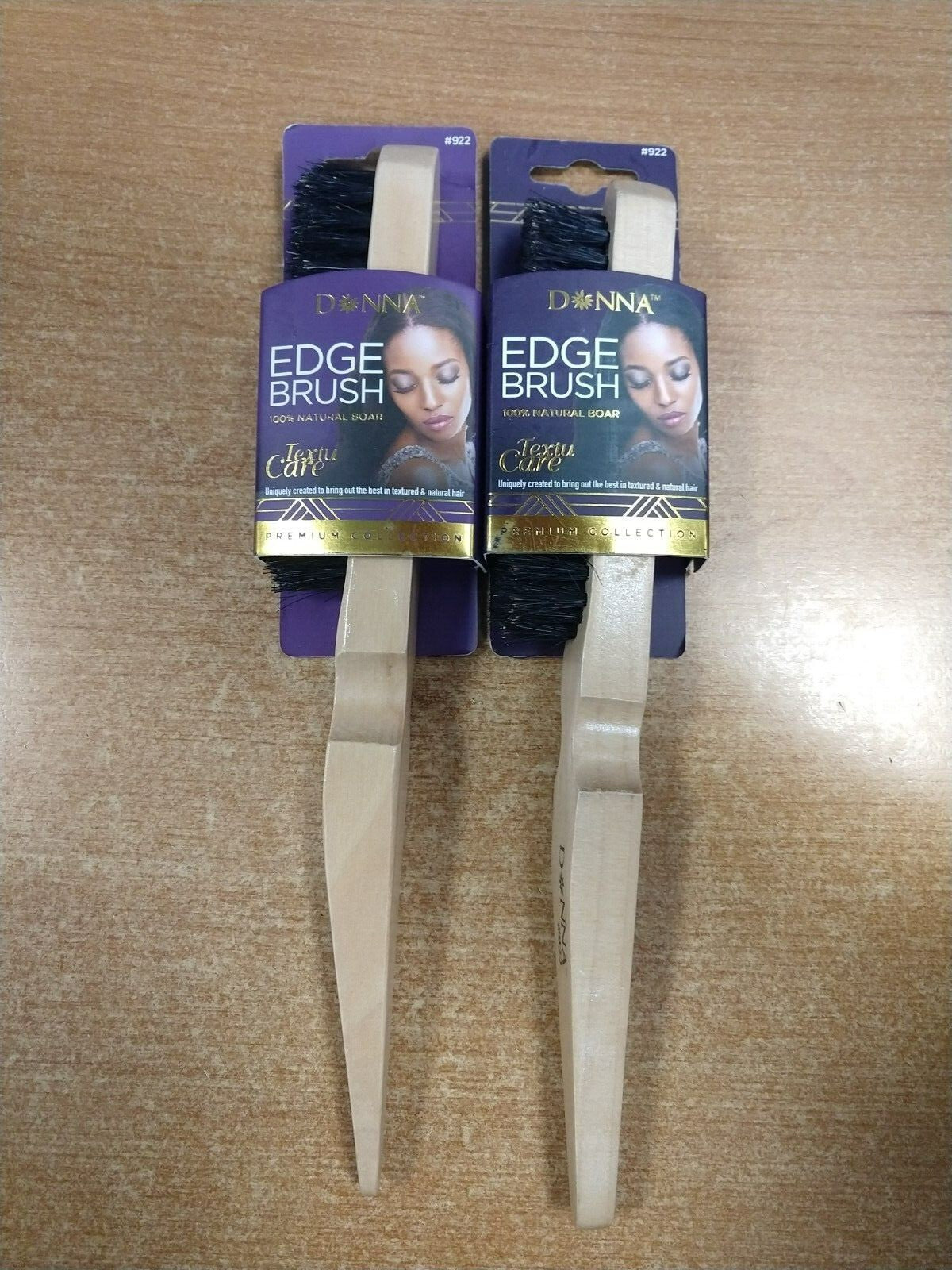 Natural Boar Bristle Edge Brush Set - 2 or 3 Pack for Styling & Hair Care