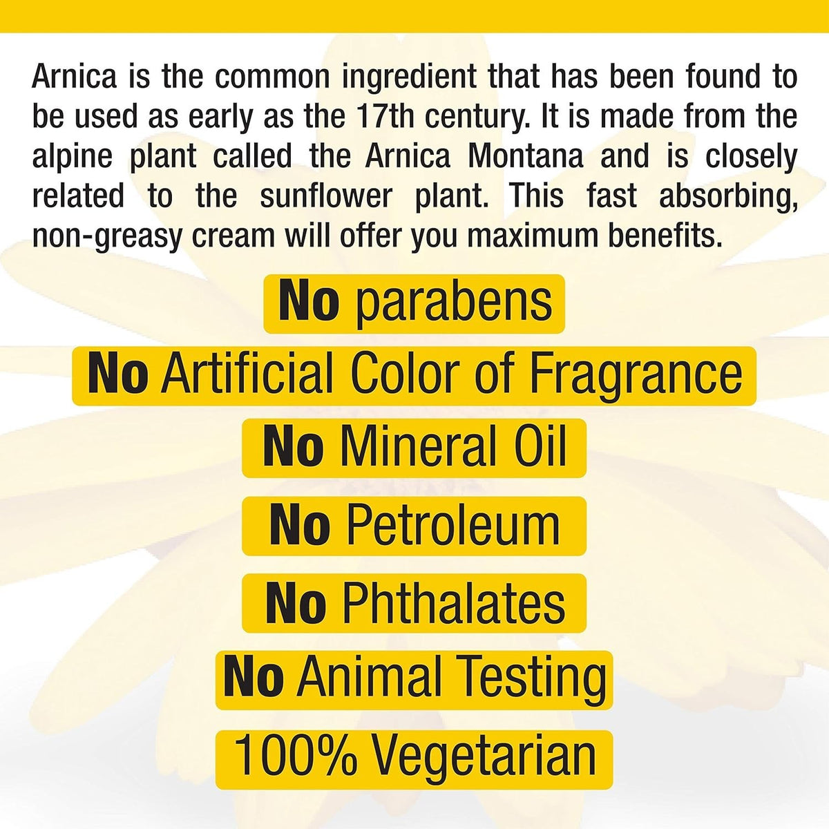 Gentle 4 oz Arnica Cream - Hypoallergenic & Fragrance-Free for
