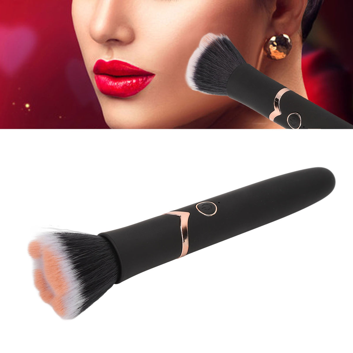 Electric Makeup Brush with 10 Gears Vibration Massage - Rechargeable, Waterproof