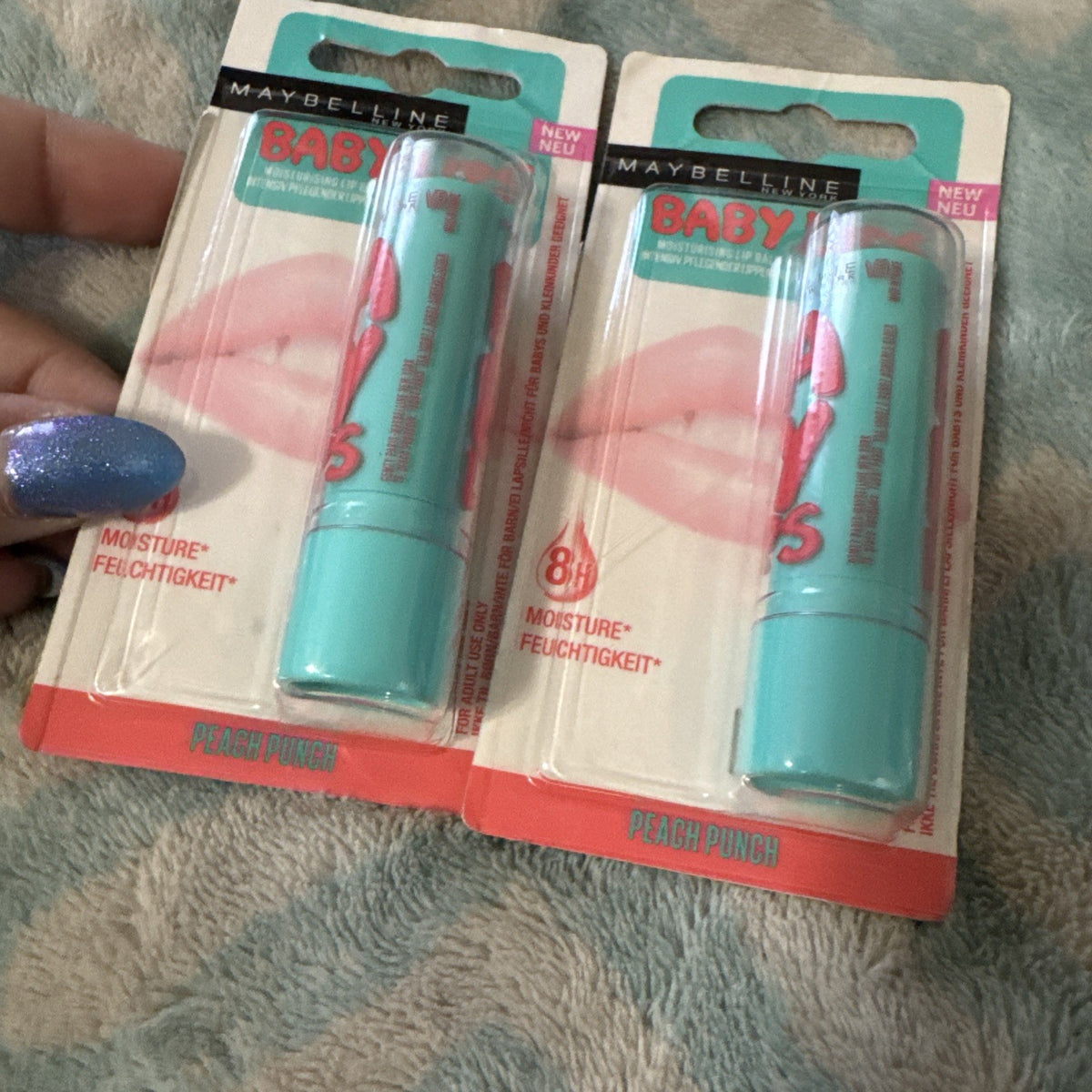 2 Pack Maybelline Baby Lips Moisturizing Lip Balm Peach Punch