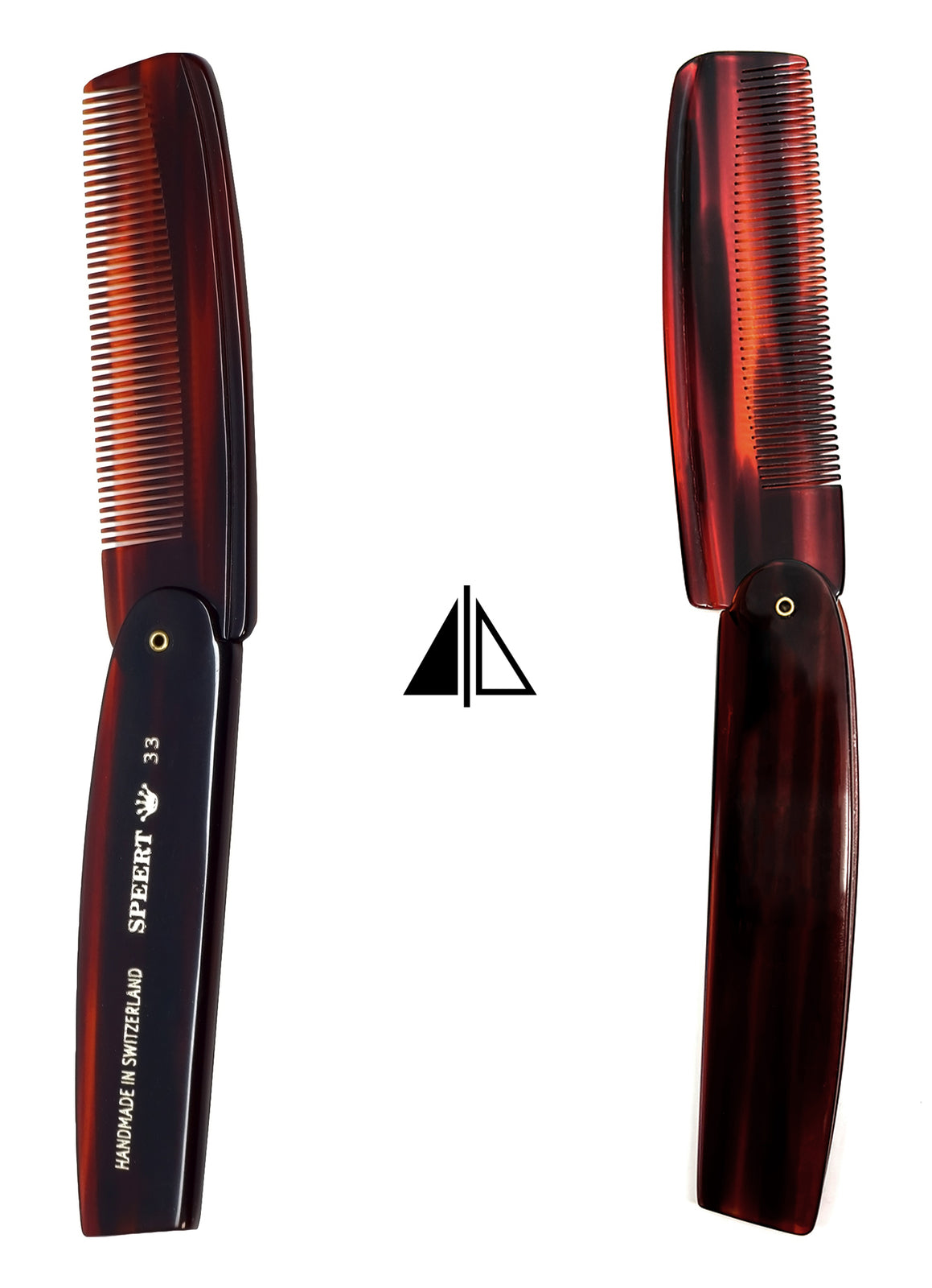 Handmade Swiss Tortoise Shell Folding Comb - 4.125 Inches, Havana Brown