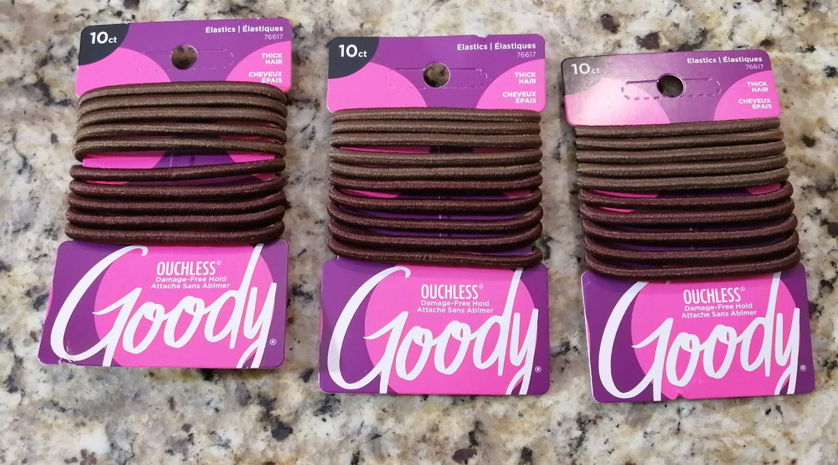 Goody Ouchless Hair Elastics No Pull Breakage Tangle-Free 10 Count x