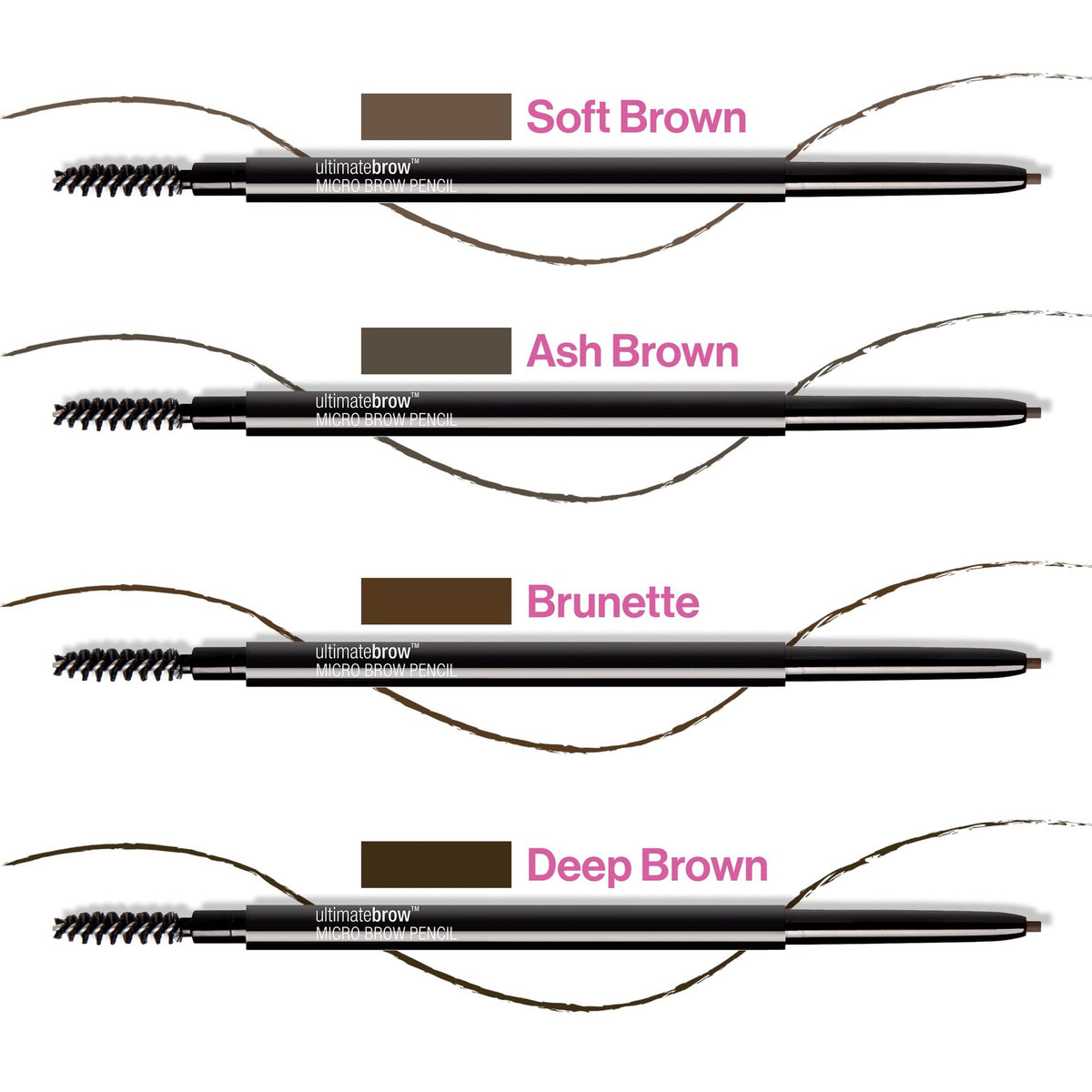 Micro Eyebrow Pencil with Spoolie for Natural & Bold Brows - Ash