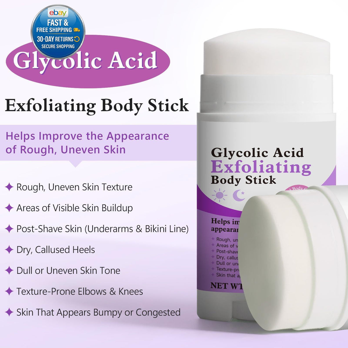 Glycolic Acid Exfoliating Body Stick with 7% AHA & 0.5% BHA – Solid