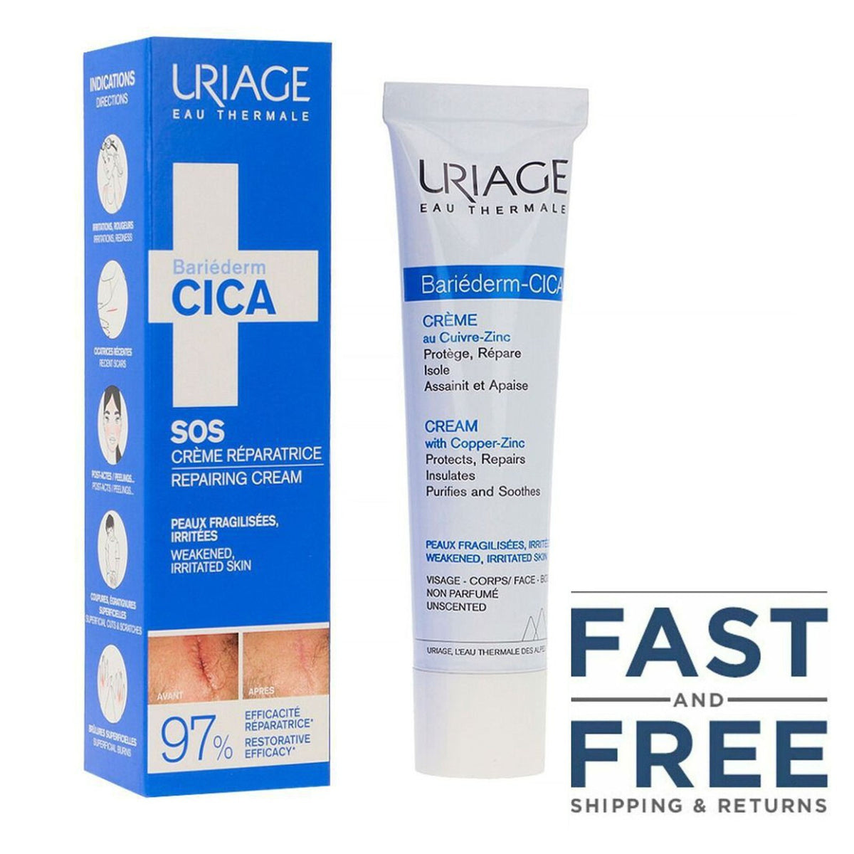Sensitive Skin Repair Cream for Face and Body - 40ml, Fragrance-Free, Hydrating & Soothing