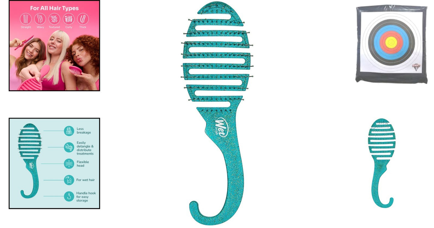 All-in-One Shower Hair Detangler Brush with Glitter - Effortless Knot Removal