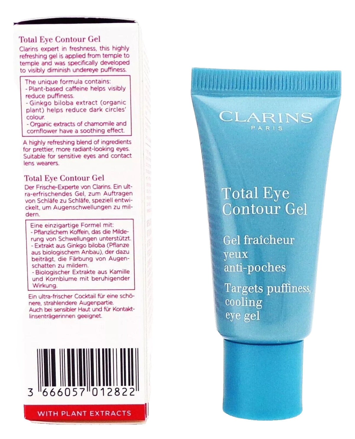 Clarins Total Eye Contour Gel - 20ml Hydrating Eye Care for Puffiness & Dark Circles