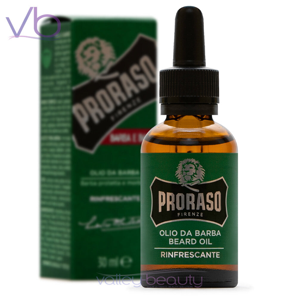 Proraso Single Blade Beard Oil - Green Refresh Nourishing Oil for Facial Hair