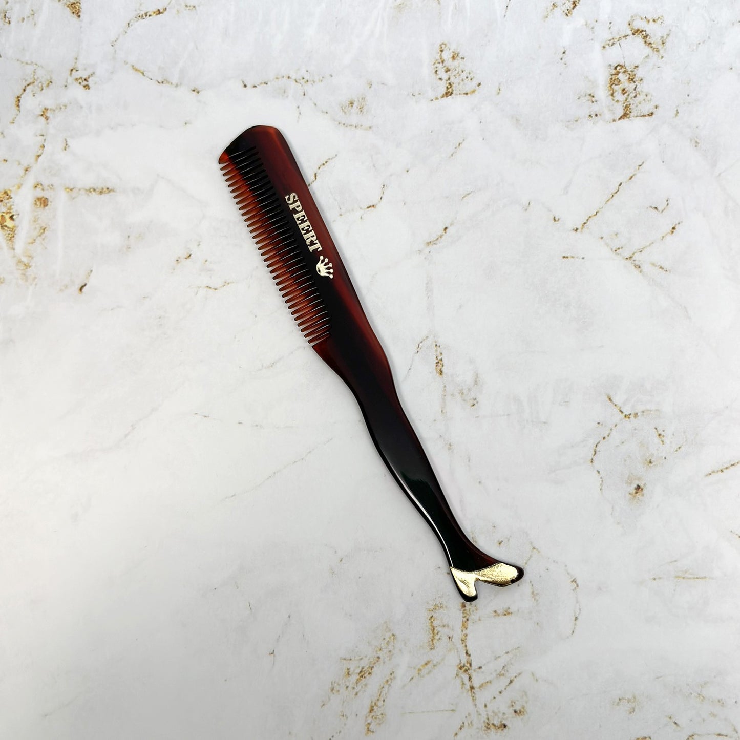 Handmade Swiss Mustache & Beard Comb 5 Inch Tortoise Shell Brown