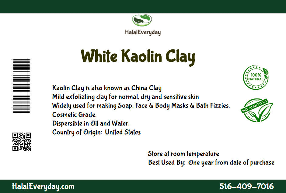 White Kaolin Clay Powder 3 LB - Pure Face & Body Mask