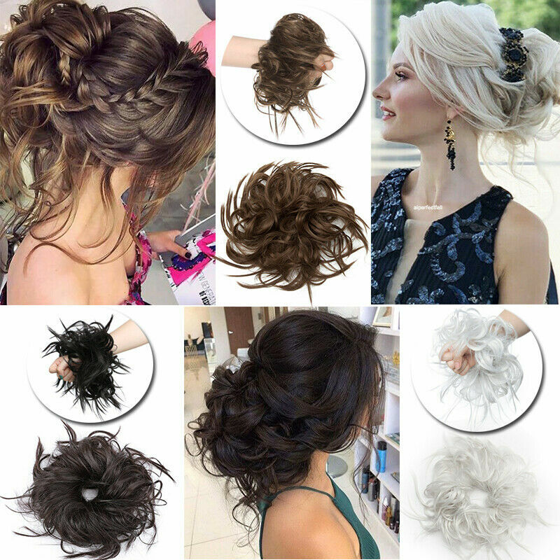 Large Messy Bun Hair Extension Wrap-On Ponytail Scrunchie for Voluminous Updo