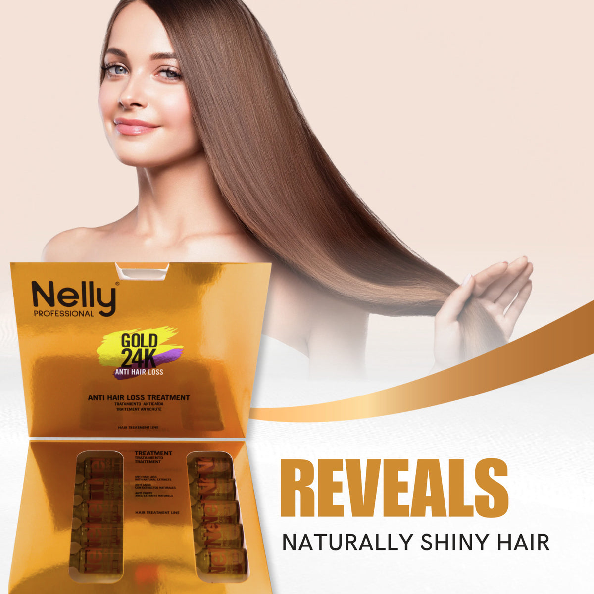 24K Gold Hair Treatment – Shine & Frizz Control (2-Pack)