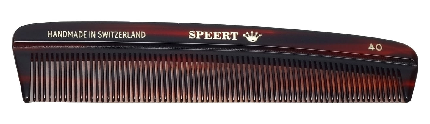 European Handmade Tortoise Shell Comb 5 Inch Brown Cellulose Acetate