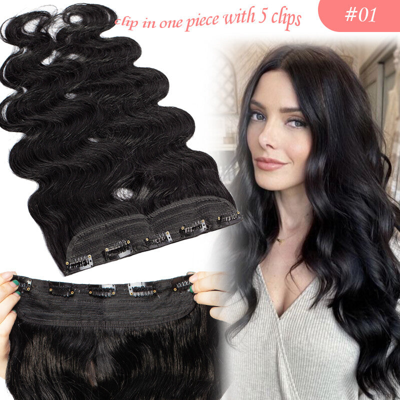 Clip-In Hair Extensions Full Head Set 100% Remy Human Hair Thick and Natural