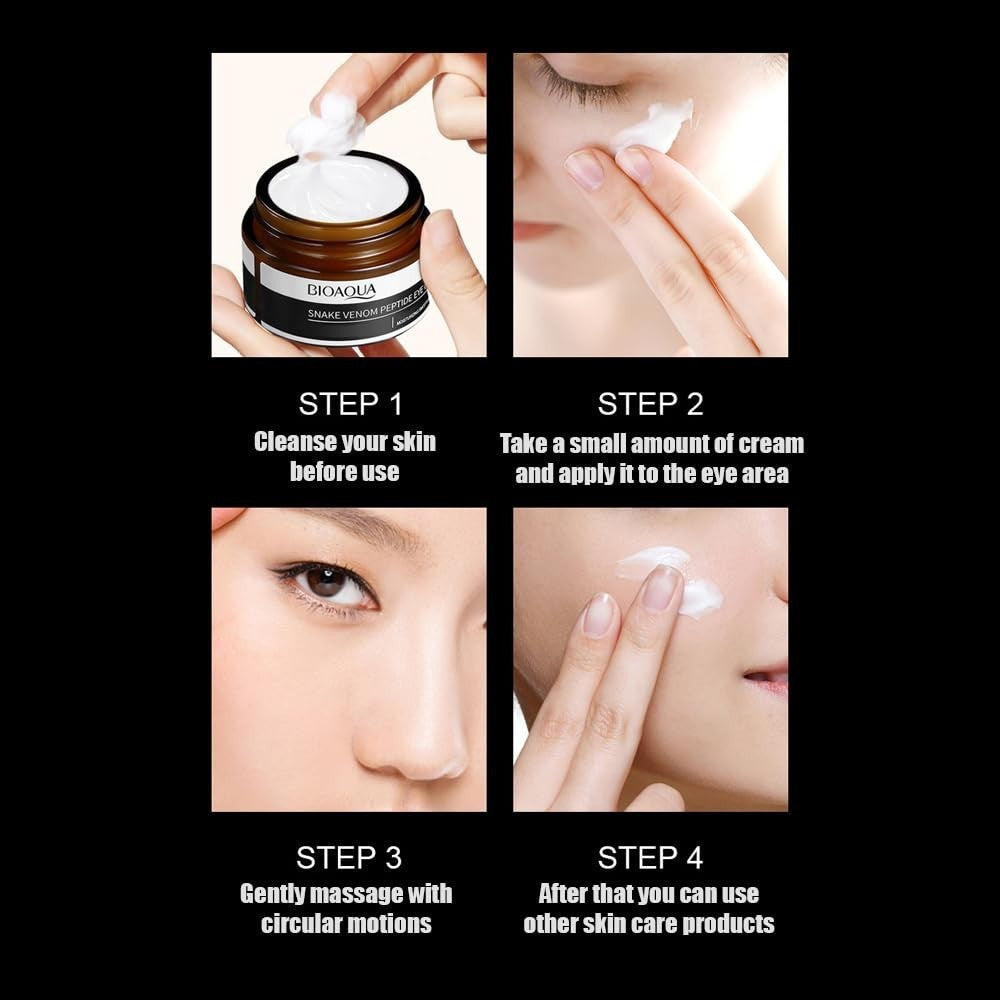BIOAQUA Snake Venom Peptide Eye Cream - Hydrating, Anti-Aging for Delicate Skin 30g