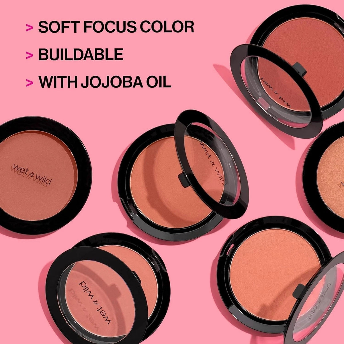 Blush Makeup Powder - Buildable Pinch Me Pink, Jojoba Infused, 0.81 Oz