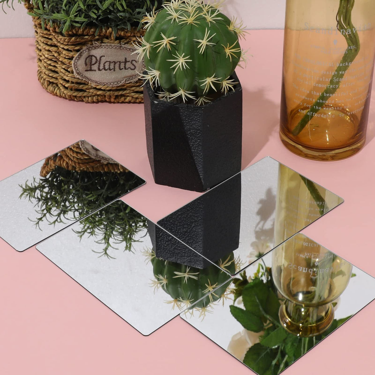 8 Pack Shatterproof Plastic Mirrors - Acrylic Wall Mirror Sheets for DIY Crafts, Safety & Space Decor, 5x7 Inches