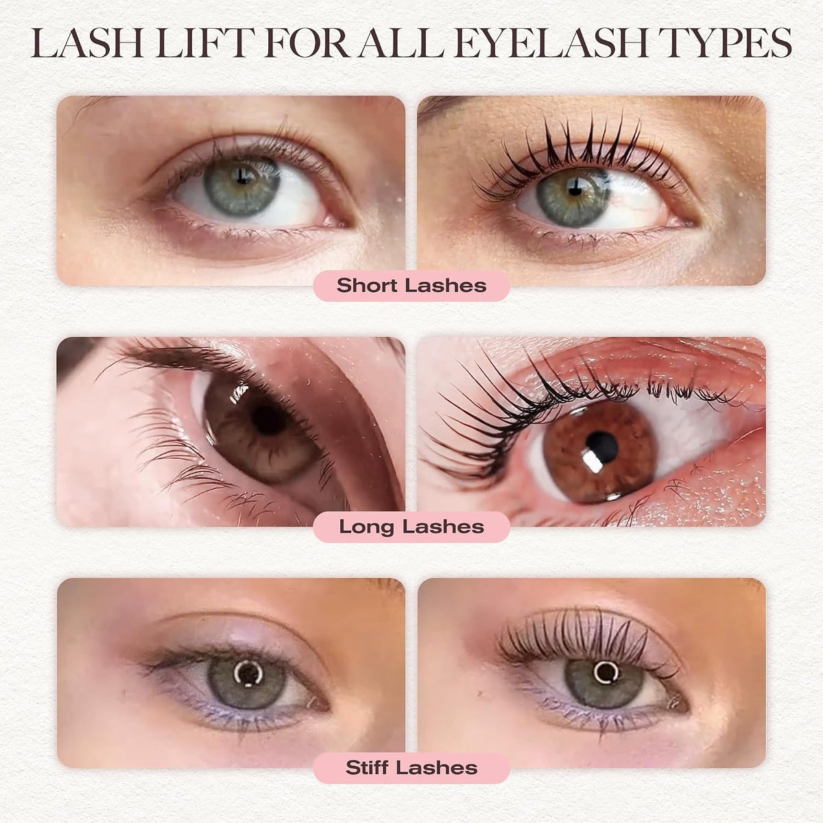Professional Lash Lift Kit with Silicone Pads & Glue for Eyelash Perming