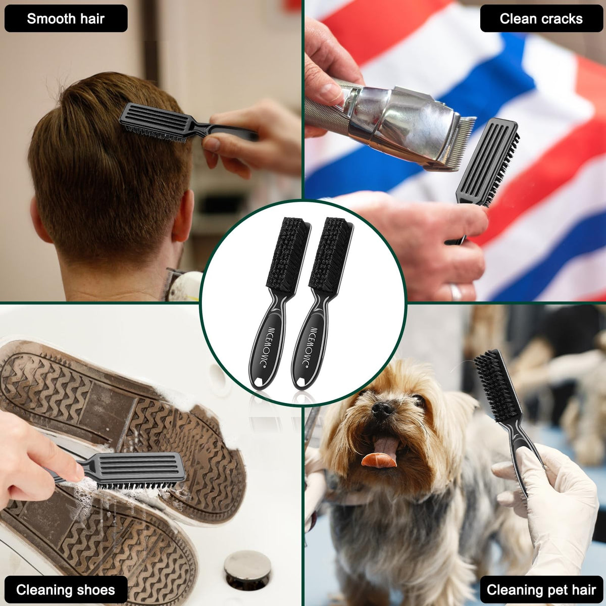 Professional 3-in-1 Barber Neck Duster Brush Set for Hair Cutting & Cleaning