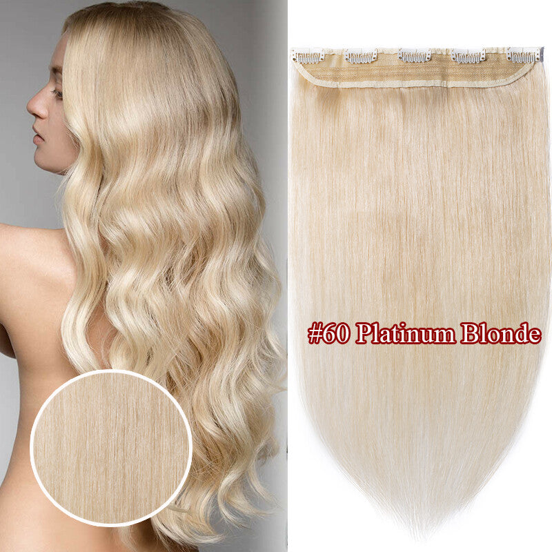 Invisible Wavy Clip-In Hair Extensions - Remy Human Hair, Half Head