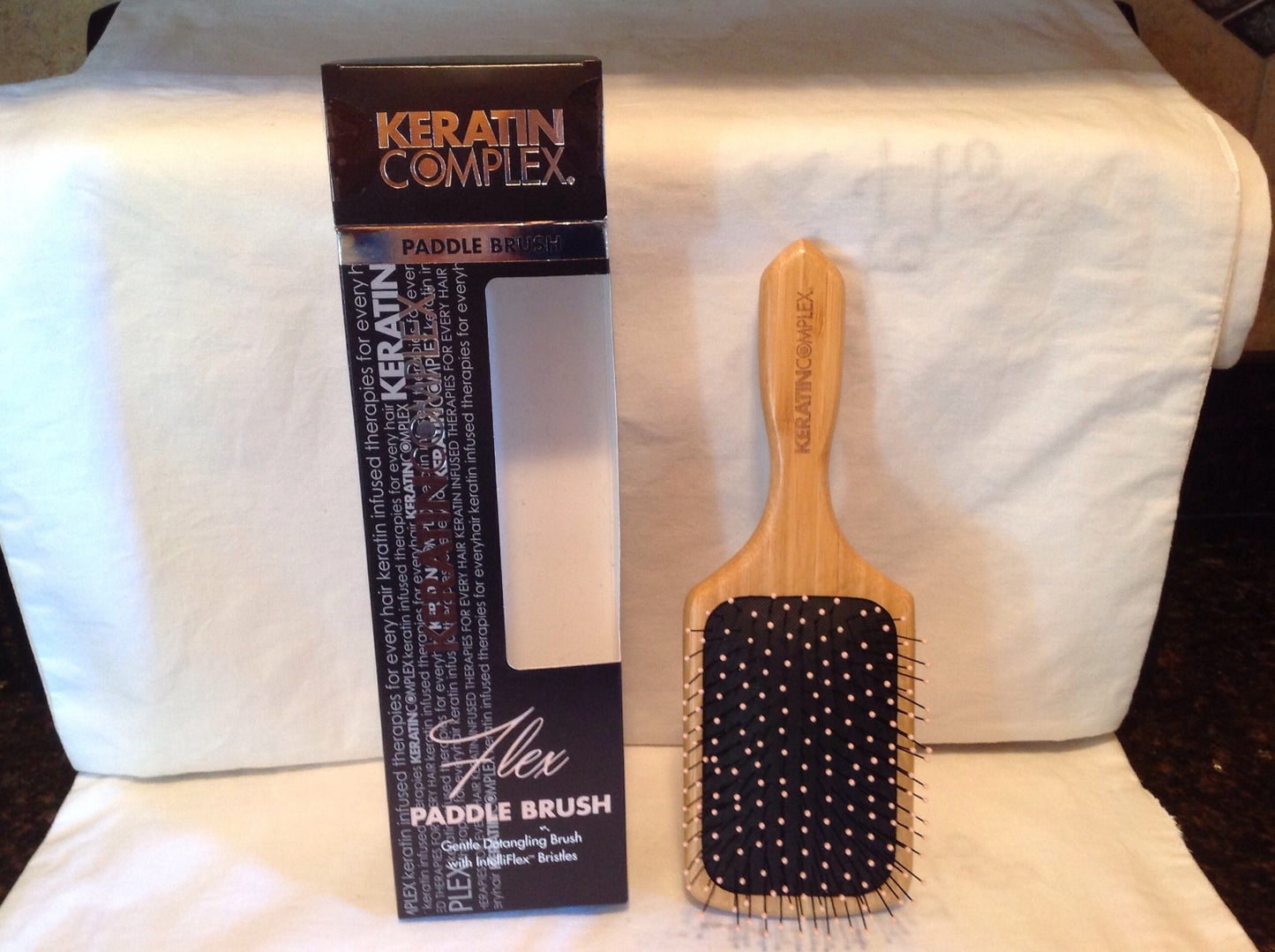 Keratin Complex Detangling Paddle Hairbrush - Gentle Styling Tool