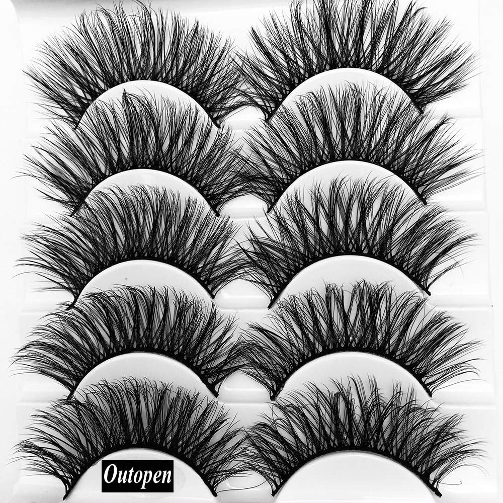 3D Mink False Eyelashes Natural Wispy 10 Pairs - Handcrafted for Glamorous Look