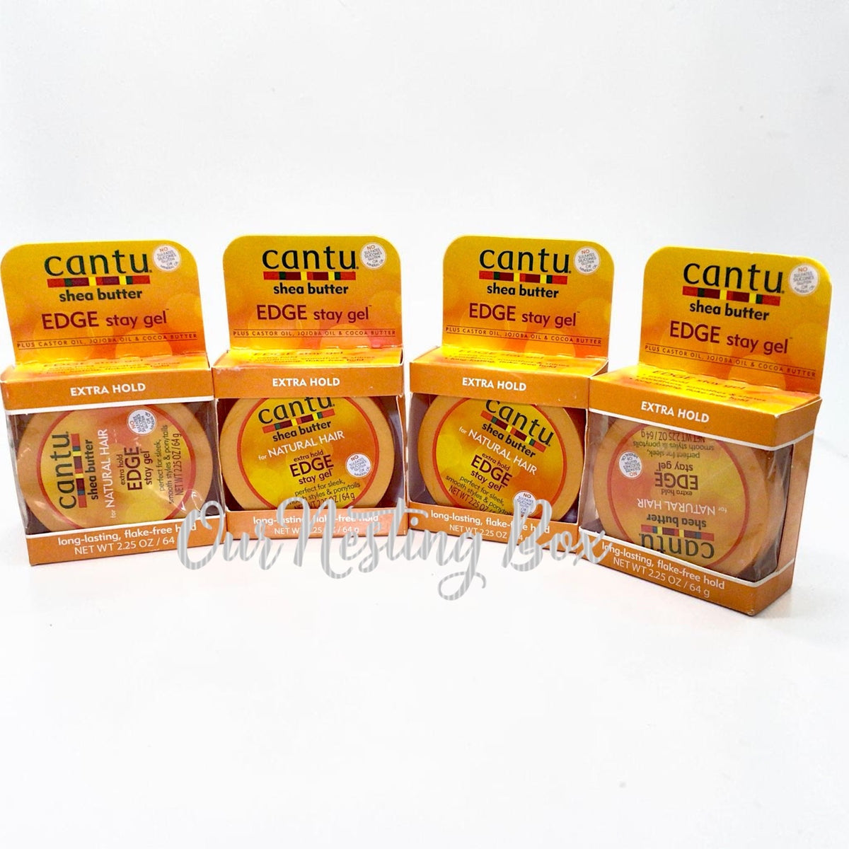 Extra Hold Edge Control Gel with Shea Butter for Natural Hair 2.25Oz