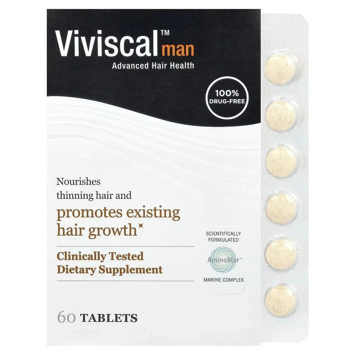 Viviscal Man Xtra Strength Hair Loss Supplement, 60 Tablets
