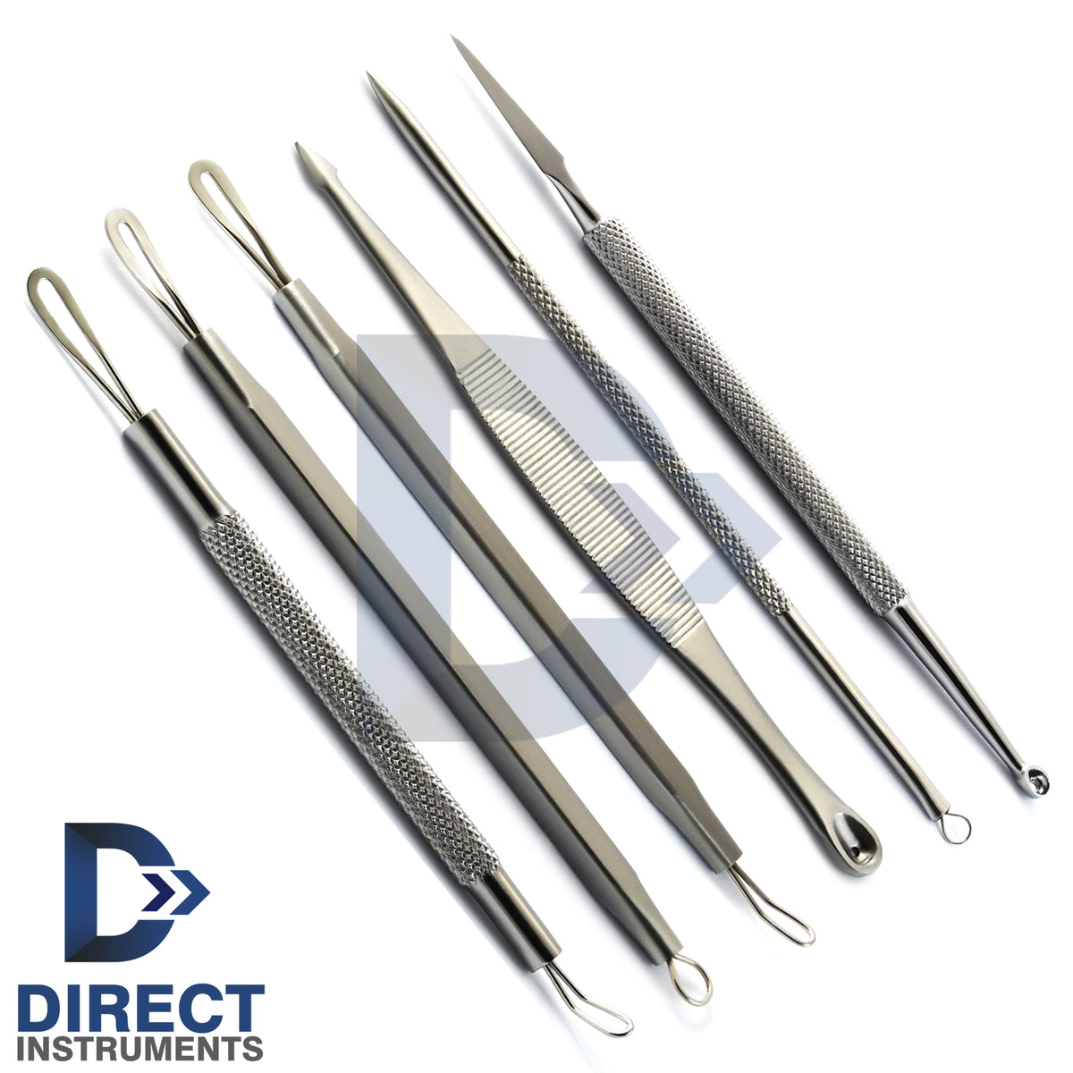 6pcs Blackhead Pimple Comedone Acne Extractor Tools Kit - Skin Care Pore Cleansing