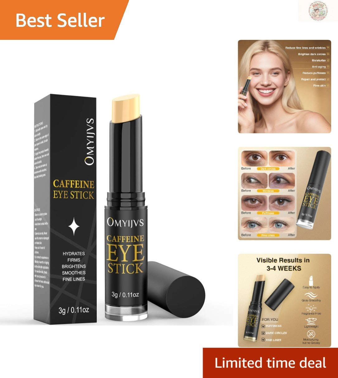 Fast-Absorbing Eye Stick for Puffiness Fine Lines Dark Circles