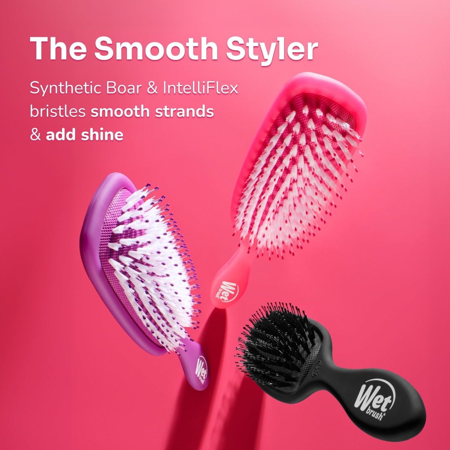 Wet Brush Smooth Styler Hair Brush - Detangling & Shine-Boosting, Black