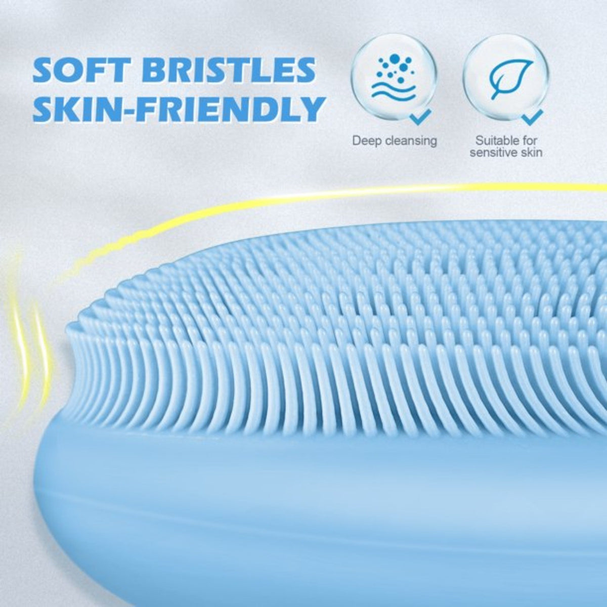 2PCS Soft Silicone Facial Cleansing Brush Face Scrubber Exfoliating