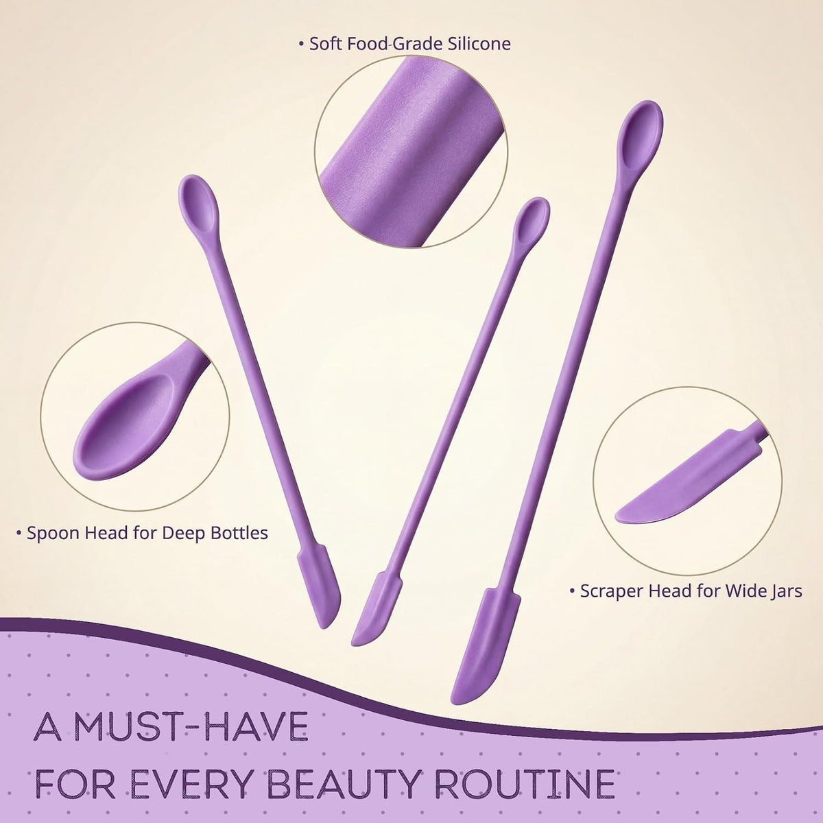 Silicone Makeup Spatula Set 3PCS - Cosmetic & Skincare Scraper Tools