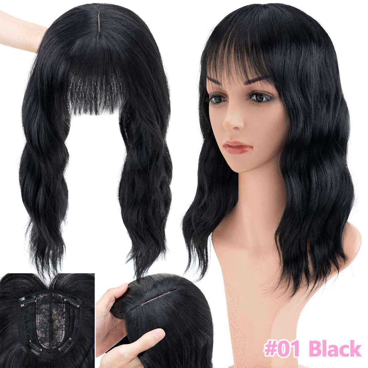 Women’s 14-Inch Real Human Hair Topper Clip-In Hairpiece for Thin Hair