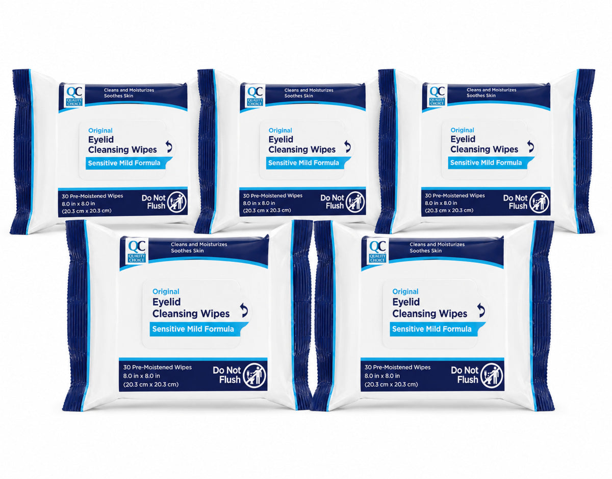 Eyelid Cleansing Wipes 30ct Fragrance-Free Pre-Moistened Lid Wipes - 5 Pack
