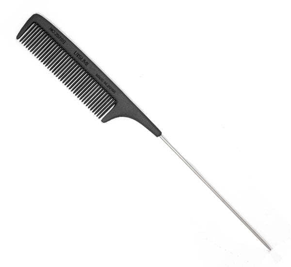 Utsumi Metal Tail Comb 10-Inch Black for Hair Styling and Detangling