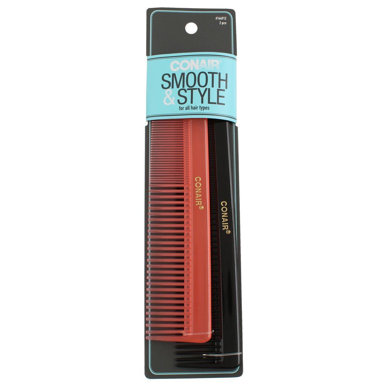 Hair Combs Set for Styling - Long & Slim, All Hair Types, 2 Pack