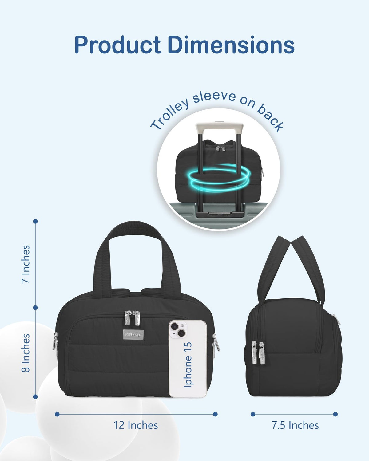 Large Travel Toiletry Bag with Handle, Puffer Cosmetic Organizer, Waterproof