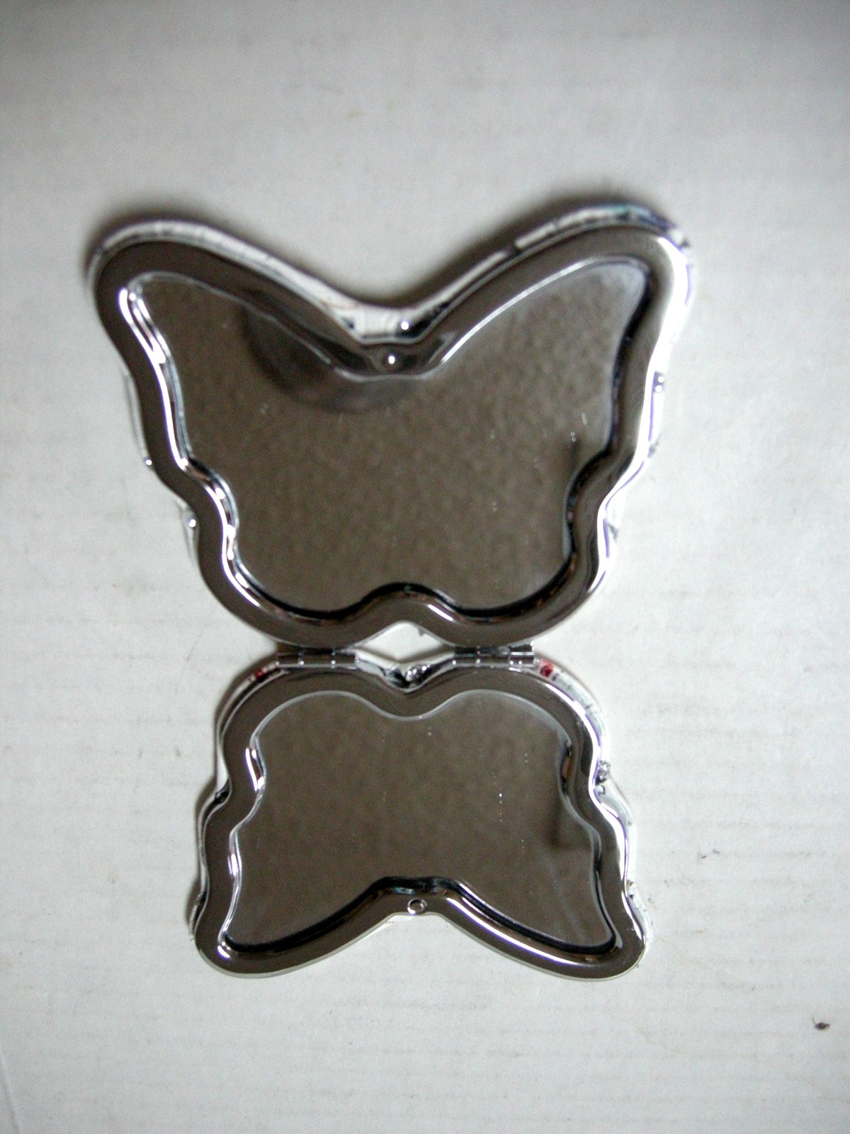 Butterfly Handheld Makeup Mirror with Rhinestones - Multicolor 3.5x3 Inch