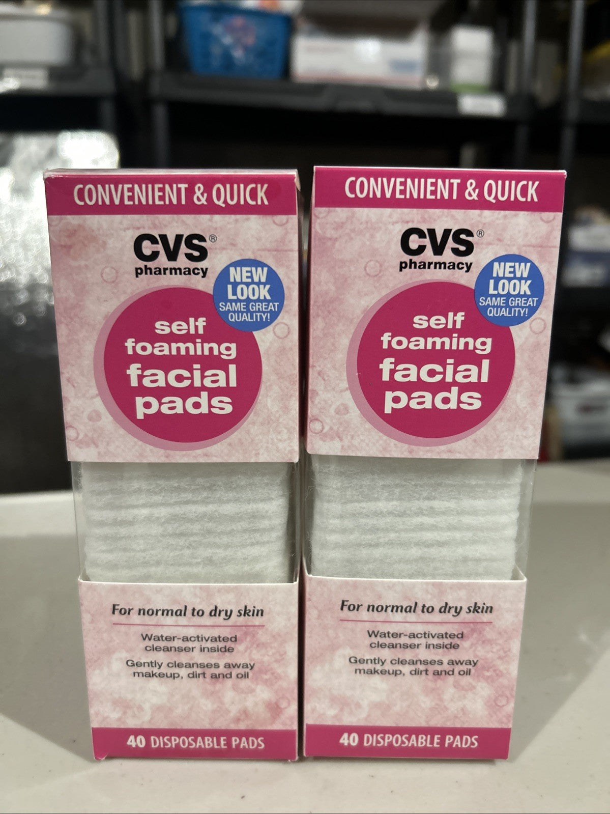 Self Foaming Facial Pads for Normal to Dry Skin – CVS 40 Count (Lot of 2)