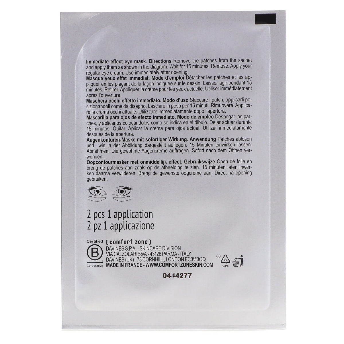 Comfort Zone Sublime Skin Eye Patch - 6 Count Anti-Aging & Puffy Eyes