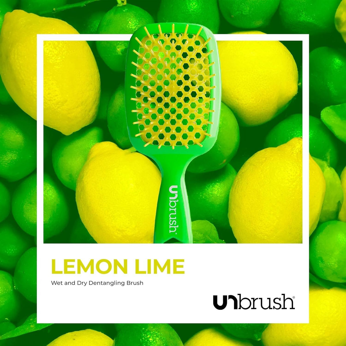 Detangling Hair Brush for Wet & Dry Hair - Lemon Lime Green