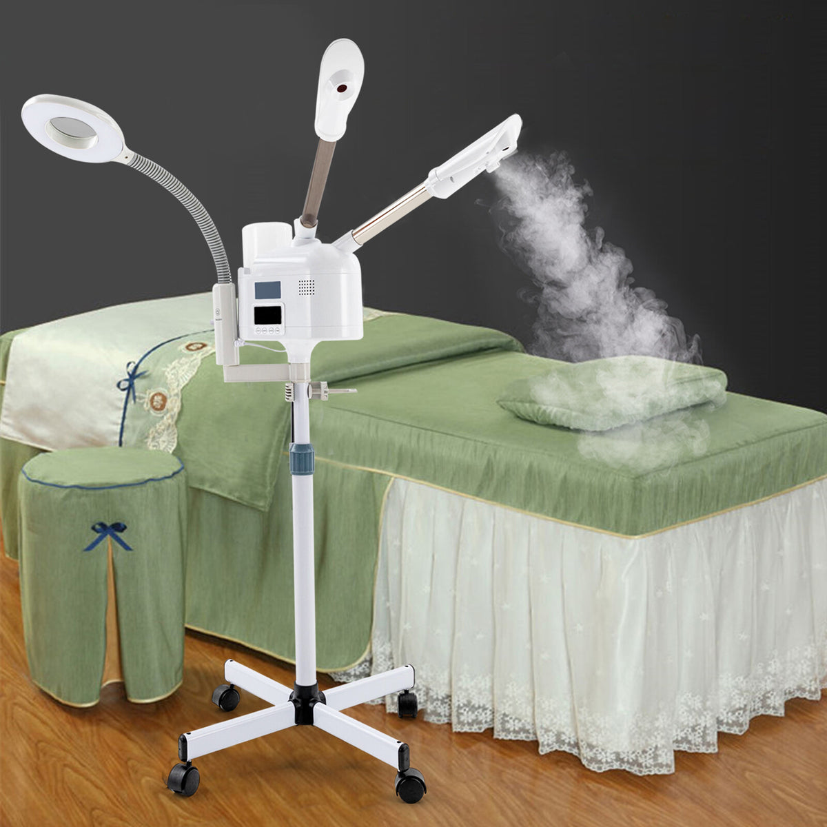 3 in 1 Facial Steamer with Magnifying Lamp Hot & Cold Ozone Spa Machine