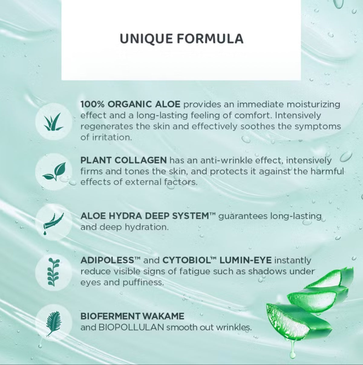 Organic Aloe Collagen Under Eye Roll-On Moisturizer for Dark Circles & Puffiness
