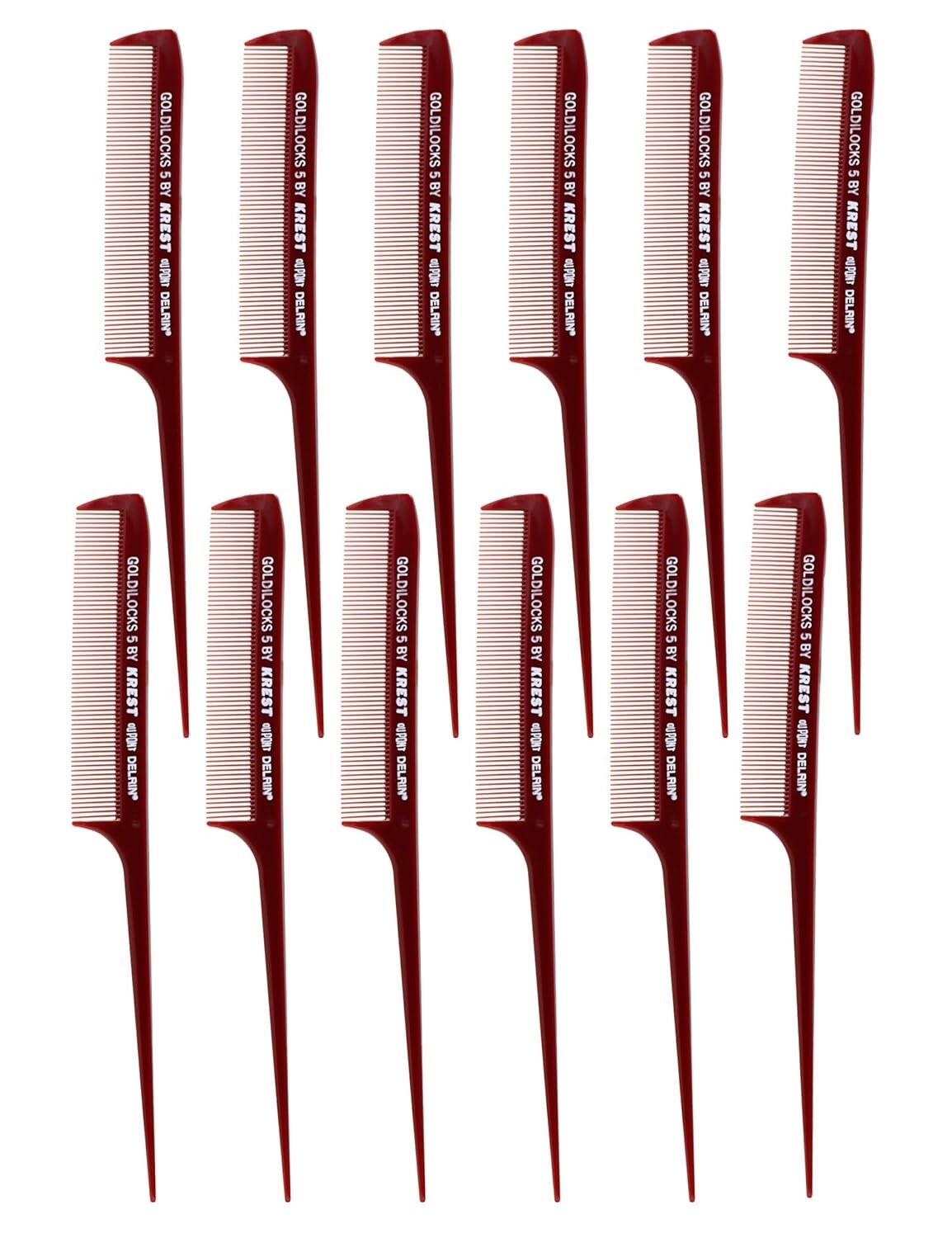 Heat Resistant Hair Comb - Fine Tooth Rattail Comb 8.5 Inch, 1 Dozen