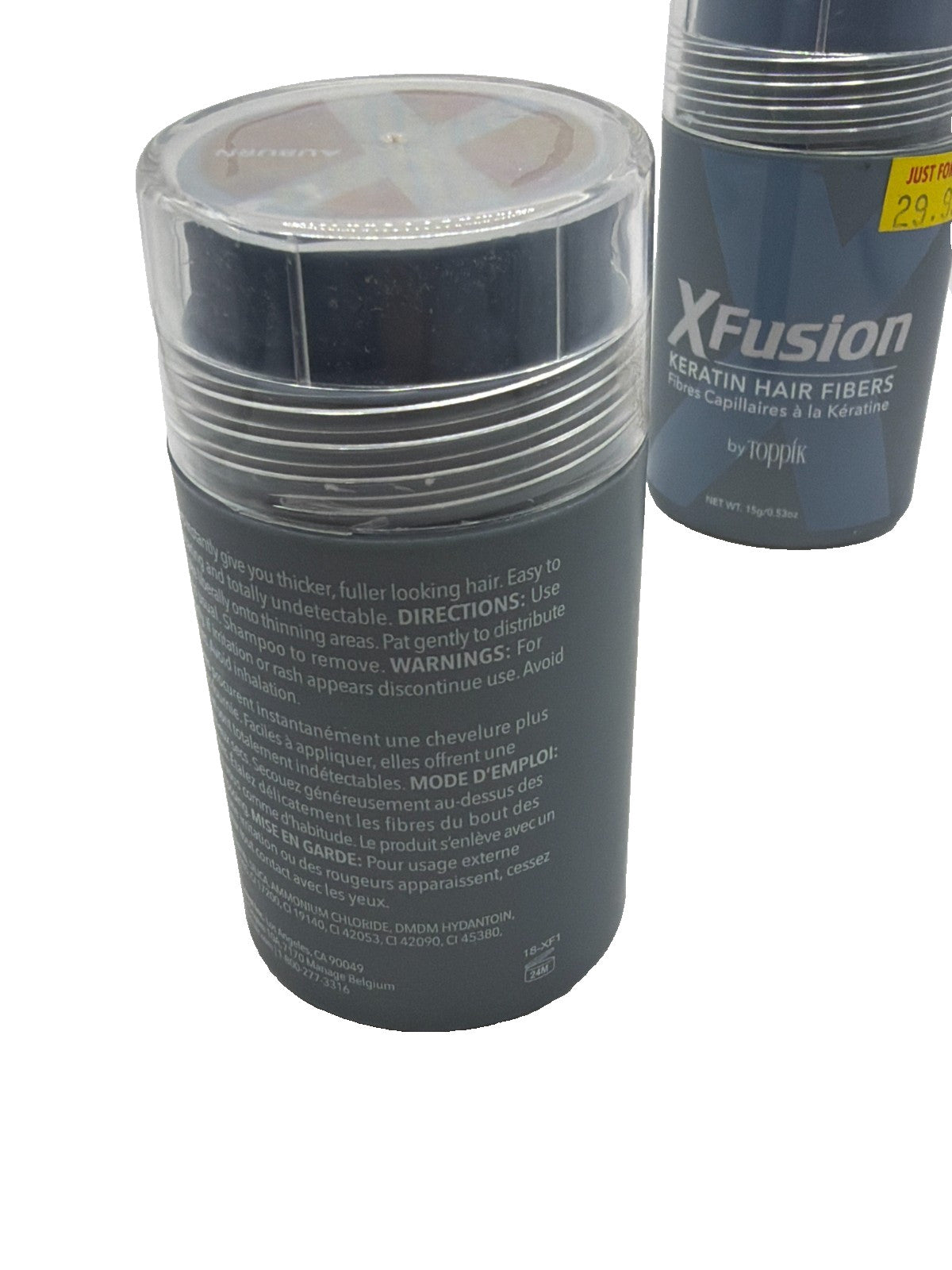 (2) XFusion by Toppik Keratin Hair Fibers 15g Concealer Auburn