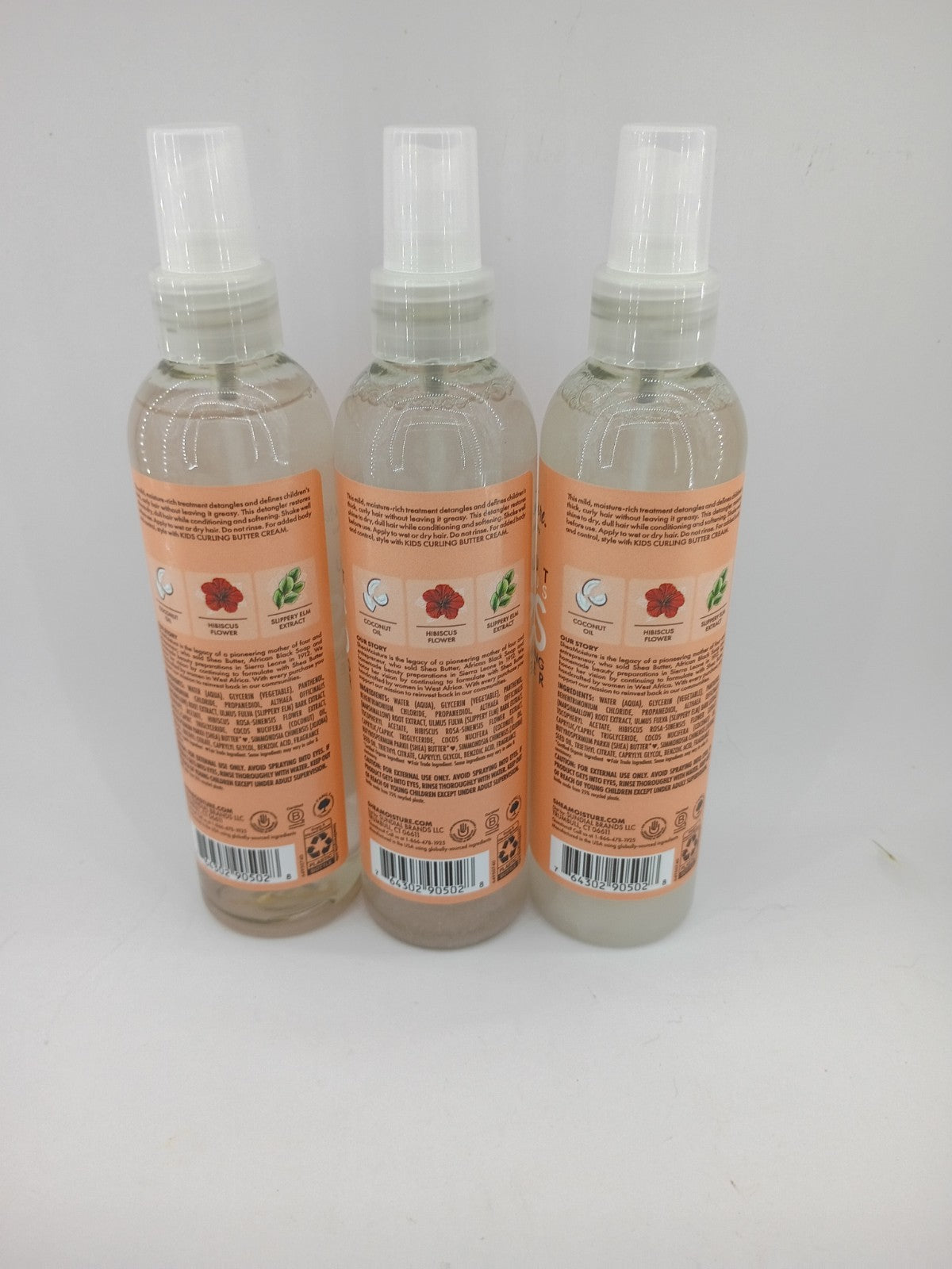 Shea Moisture Kids Detangler Spray with Coconut & Hibiscus - 8oz, Pack of 3